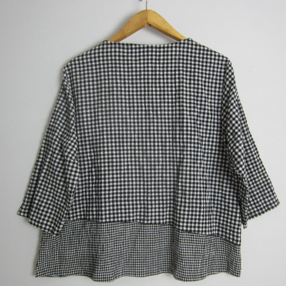 Habitat Black and White Gingham Tunic Top - Picture 2 of 9